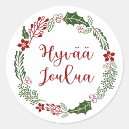 Adesivo Redondo Feira de Natal Finlandesa, Hyvää joulua