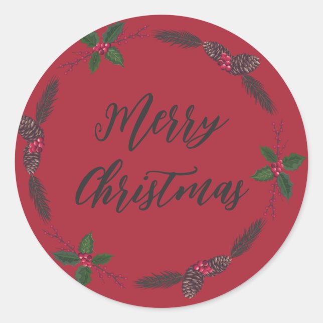 Adesivo Redondo Feira de Natal Personalizada Feira de Feliz Natal (Frente)