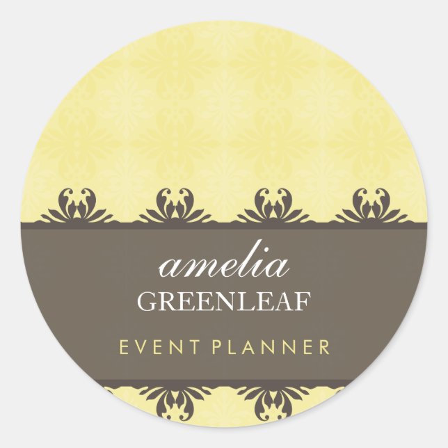 Adesivo Redondo FEIRA DE VESTIDO: com padrão de na moda 1 (Frente)