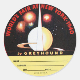 Adesivo Redondo Feira dos Mundos de Greyhound