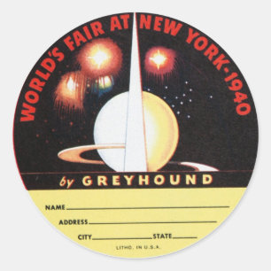 Adesivo Redondo Feira dos Mundos de Greyhound