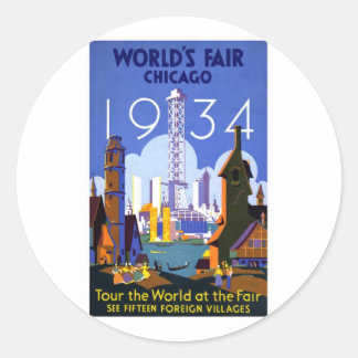 Adesivo Redondo Feira Mundial de Chicago de 1934