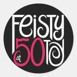 Adesivo Redondo Feisty no 50 Black Sticker