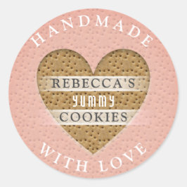 Adesivo Redondo Feita à mão com amor