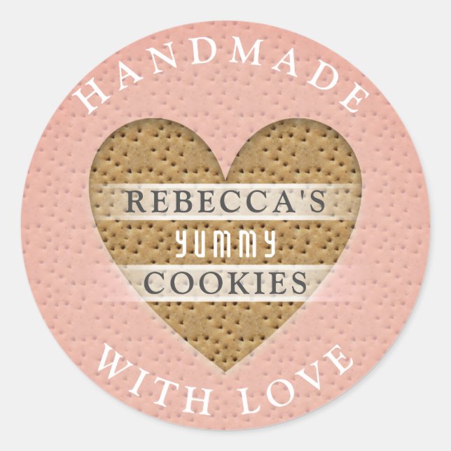 Adesivo Redondo Feita à mão com amor (Frente)