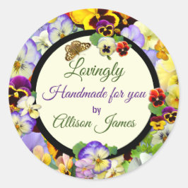 Adesivo Redondo Feita à mão com amor!