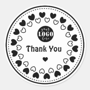 Adesivo Redondo Feita à mão com amor obrigado do autocolante e e