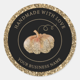Adesivo Redondo Feita à mão com Pumpkin apaixonado