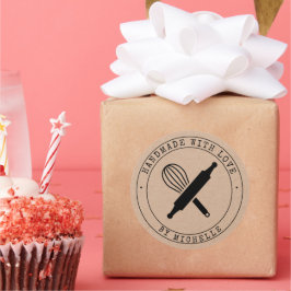 Adesivo Redondo Feita À Mão Com Vidro Personalizado