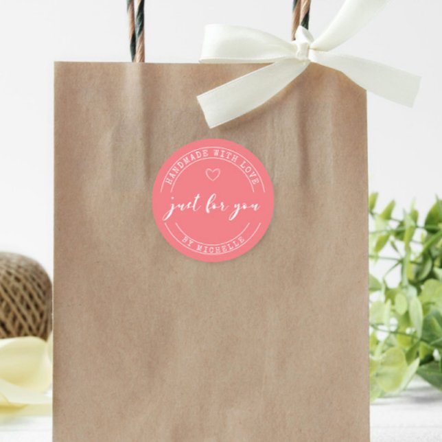 Adesivo Redondo Feita À Mão Com Vinheta Monográfica Personalizada  (Criador carregado)