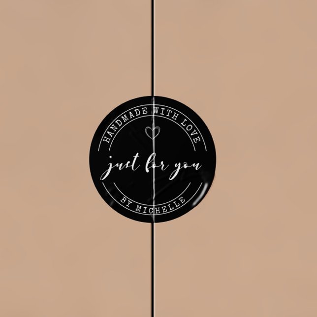 Adesivo Redondo Feita À Mão Com Vinheta Monográfica Personalizada  (Criador carregado)