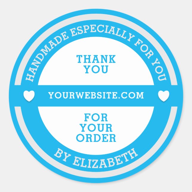 Adesivo Redondo Feita à mão especialmente para você (Frente)