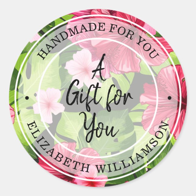 Adesivo Redondo Feita à mão para você (Frente)