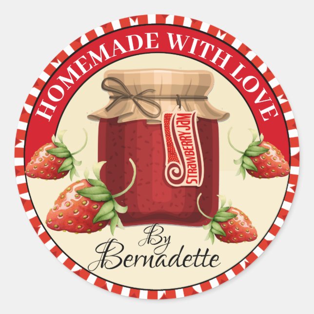 Adesivo Redondo Feita À Mão Por Vinheta (Frente)