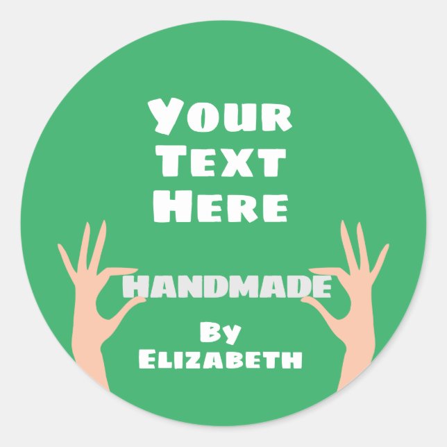 Adesivo Redondo Feita à mão por você (Frente)