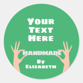 Adesivo Redondo Feita à mão por você