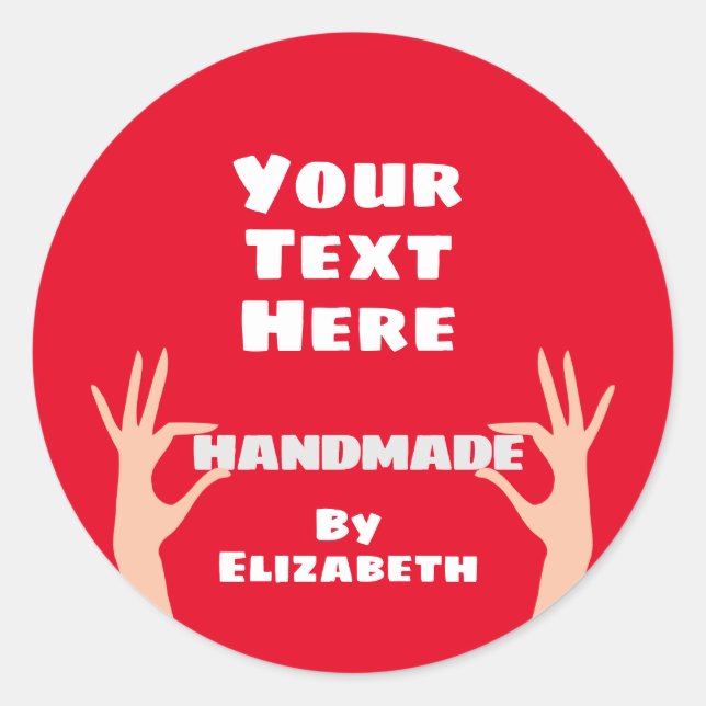 Adesivo Redondo Feita à mão por você (Frente)
