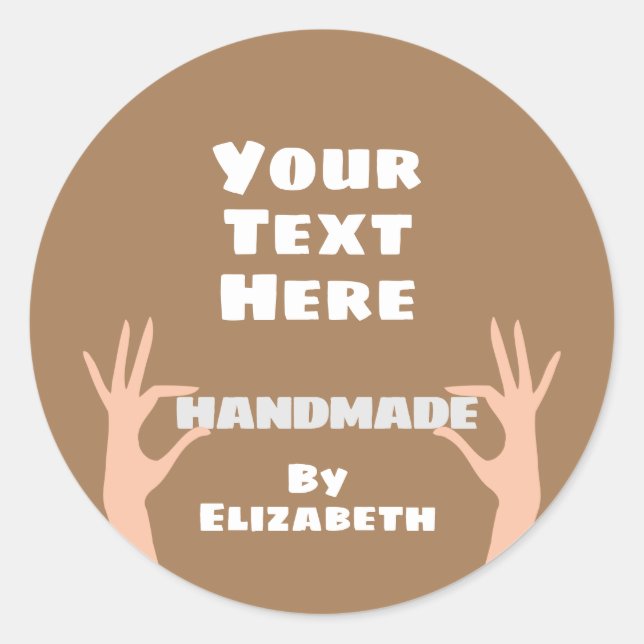 Adesivo Redondo Feita à mão por você (Frente)
