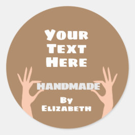 Adesivo Redondo Feita à mão por você