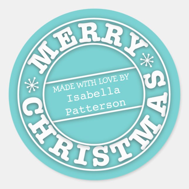 Adesivo Redondo Feita com amor a partir do doce de Natal (Frente)