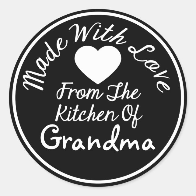 Adesivo Redondo Feita Com Amor Da Cozinha De (Frente)