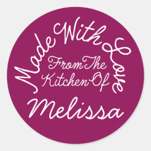 Adesivo Redondo Feita Com Amor Da Cozinha De