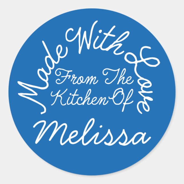 Adesivo Redondo Feita Com Amor Da Cozinha De (Frente)