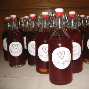 Adesivo Redondo Feita com amor - Vinheta circular para favores