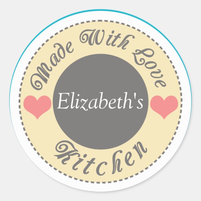 Adesivo Redondo Feita Com Autocolantes Personalizados (Frente)