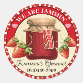 Adesivo Redondo Feita Com Comida De Amor