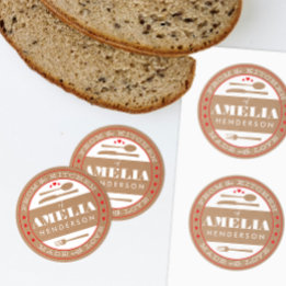 Adesivo Redondo Feita com Comida de amor