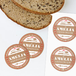 Adesivo Redondo Feita com Comida de amor