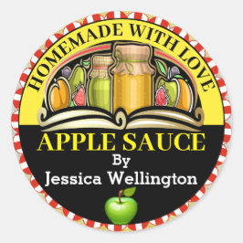 Adesivo Redondo Feita Com Comida De Amor