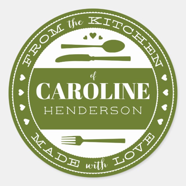 Adesivo Redondo Feita com Comida de amor verde da floresta Sticker (Frente)