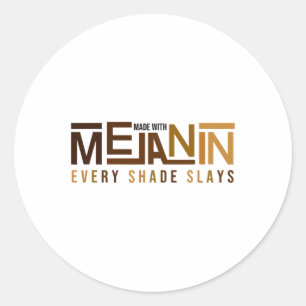 Adesivo Redondo Feita Com Melanin Black Girl Magic Afro Beauty Bla