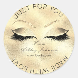 Adesivo Redondo Feita Com O Amor, A Lâmpada Da Lâmpada Dourada Da