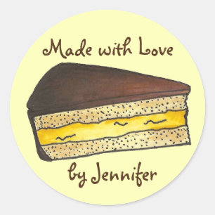 Adesivo Redondo Feita com o Love Personated Bak Sticker