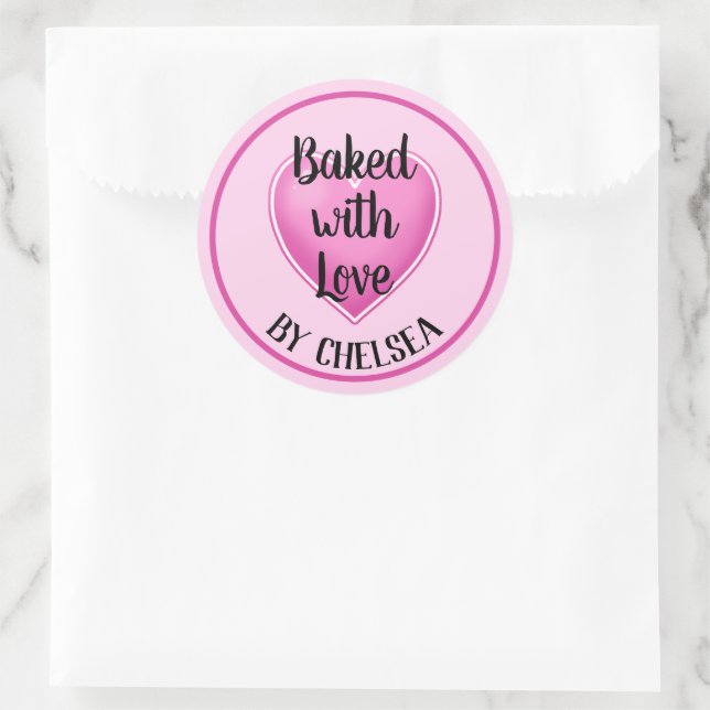 Adesivo Redondo Feita com o Love Personated Round Sticker (Bolsa)