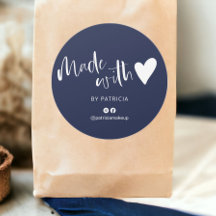 Feita com o script de amor - marinho azul minimali