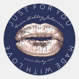 Adesivo Redondo Feita Com Rosa De Amor, Beija Lábios De Ativação D