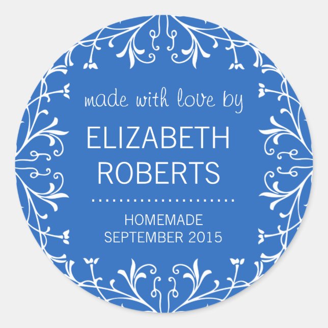 Adesivo Redondo Feita com Rótulos de Presente para Triagem Homemad (Frente)