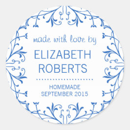 Adesivo Redondo Feita com Rótulos de Presente para Triagem Homemad