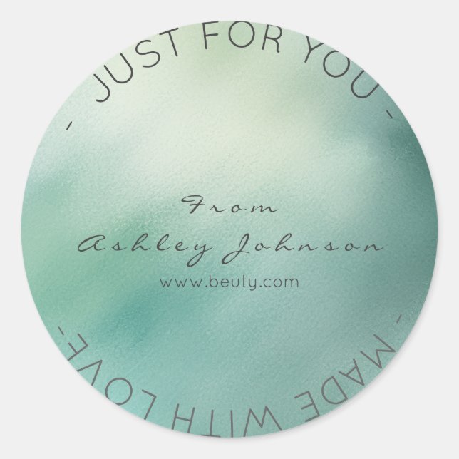 Adesivo Redondo Feita Com Vidro De Vidro De Teto Verde (Frente)