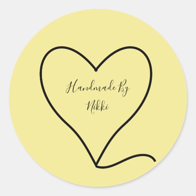 Adesivo Redondo Feitas À Mão Por Vinhetas (Frente)