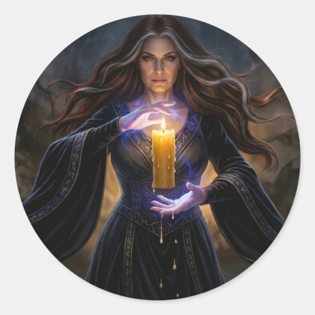 Adesivo Redondo Feiticeira da Vela Arcana (Frente)