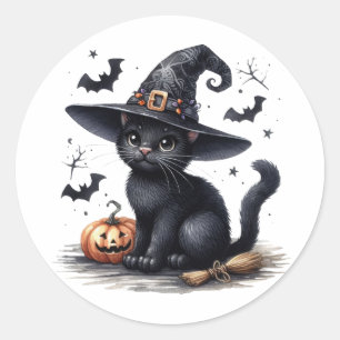 Adesivo Redondo Feiticeiras Negras Vestidos de Halloween