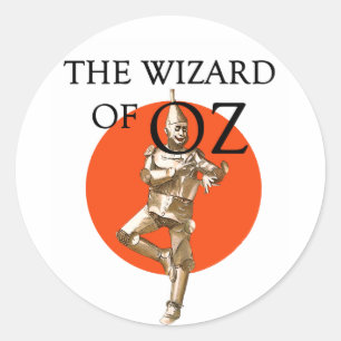 Adesivo Redondo Feiticeiro de Oz Tin Man Stickers