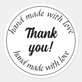 Adesivo Redondo feito à mão com amor
