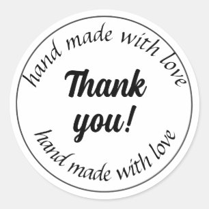 Adesivo Redondo feito à mão com amor