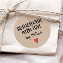 Feito à Mão Com Amor Kraft Personalizado